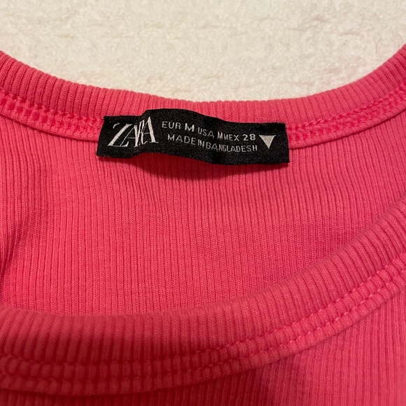 Zara Ribbed Hot Pink Tank - Picture 2 of 2